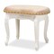Baxton Studio Gabrielle Sand Velvet Upholstered White-Finished Wood Vanity Ottoman 162-10254 - alternate 1